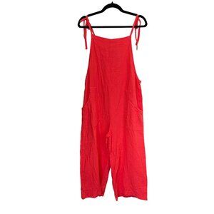 bobi Red Gauze Tie Shoulder Jumpsuit Size NWT